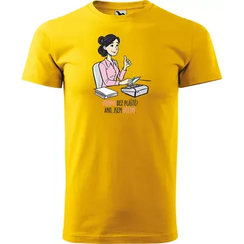 Pánské tričko Sablio Tričko s potiskem pro účetní Hrdina bez pláště? Ano, jsem účetní - žluté M