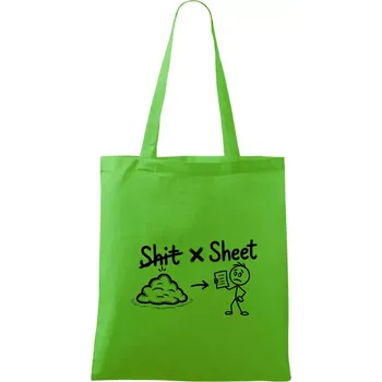 Anglický slovníček - Shit - Sheet - Taška bavlněná - 42 x 38 cm ( Apple Green )