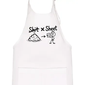 Kuchyňská zástěra Anglický slovníček - Shit - Sheet - Dětská zástěra na vaření - Univerzální velikost ( Bílá )