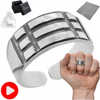 Prsten Stříbrný pečetní prsten ryzosti ryzost 925 PRSTEN ATLANŤANŮ Stříbro Oxidované + Gravírování | Velikost vel.