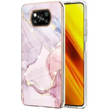 Pouzdro na mobilní telefon VSECHNONAMOBIL 34958 IMD MARBLE Ochranný kryt Xiaomi Poco X3 NFC / X3 Pro ROSE GOLD