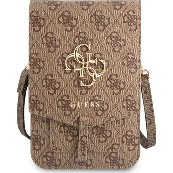 Pouzdro na mobilní telefon Pouzdro Guess PU 4G Metal Logo GUWBG4GFBR Phone Bag, hnědá