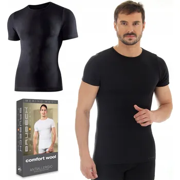 Pánské tričko Brubeck tričko SS11030 kulatý krátký rukáv černé velikosti L