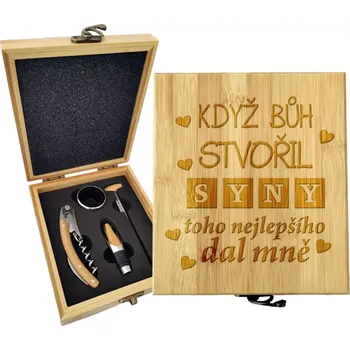 Víno Sablio Dárková sada na víno Když Bůh stvořil syny: 147×168×49 mm