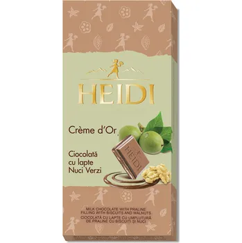 Čokoláda Heidi Creme dOr Ciocolata cu lapte Nuci Verzi 90g