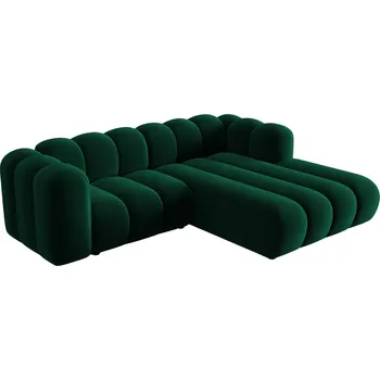 Pohovka Micadoni Sametová rohová pohovka Lupine 228 cm, pravá