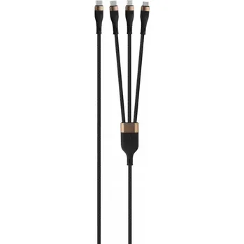 Datový kabel Winner Group WG - Datový kabel 3v1 Type-C na Type-C na Lightning na Micro USB, 1,5 metrů, 5A, 100W, černá 11623