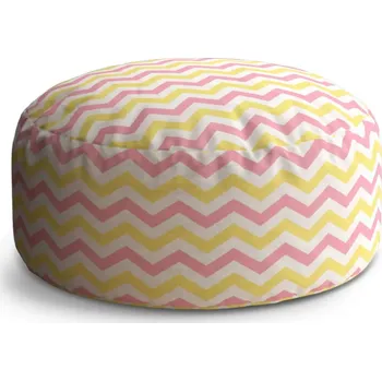 Taburet Sablio Taburet Circle Růžové a žluté klikyháky: 38x48 cm