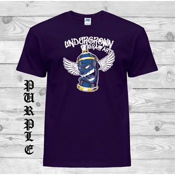 Pánská móda levne-bavlnene-vtipne-tricko-potisk-sprej-graffiti Barva: Purple - purpurová, velikost: XXL