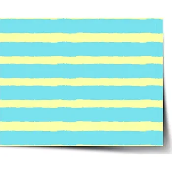 Plakát Sablio Plakát Modrožluté pruhy - 60x40 cm