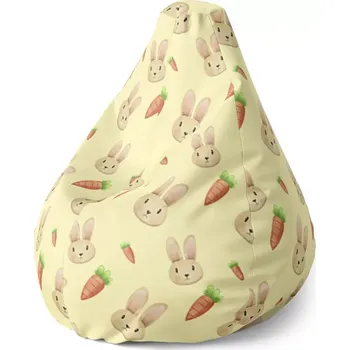 Sedací pytel Sablio Sedací vak Pear Zajíček s mrkví - 70 x 95 x 15 cm