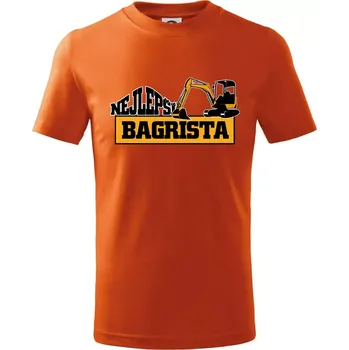 Nejlepší bagrista minibagr - Tričko dětské bavlněné - 98 cm / 2 roky ( Oranžová )