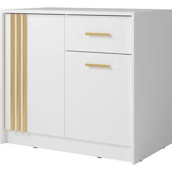 Komoda Komoda CANADA CY-25 | 102 cm | bílá se zlatými úchyty