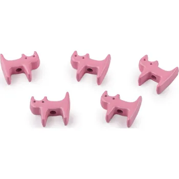 Přívěsek Kovový přívěsek kočka 10x22 mm, barva 3 růžová sv.