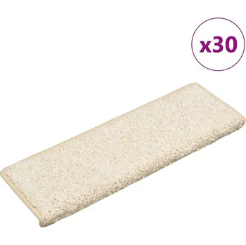 Bytový textil vidaXL Schodové rohože 30 ks 65 x 21 x 4 cm bílé s obdélníkovým okrajem