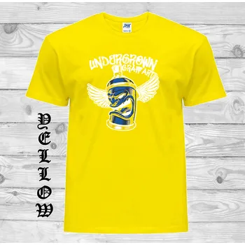 Pánské tričko levne-bavlnene-vtipne-tricko-potisk-sprej-graffiti Barva: Yellow - žlutá, velikost: XXL