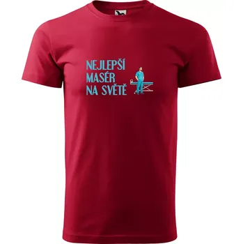 Pánské tričko Sablio Tričko s potiskem Nejlepší masér na světě - červené S