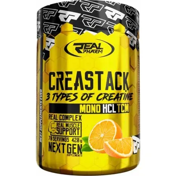 Kreatin Real Pharm Crea Stack 420g Kreatinový stack, Kreatin TCM HCL Monohydrát