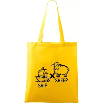 Anglický slovníček - Ship sheep - Taška bavlněná - 42 x 38 cm ( Žlutá )