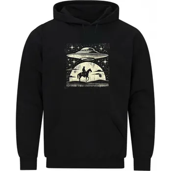 Pánská mikina Pánská mikina Kovboj a UFO Setkání na Divokém západě (Velikost: 5XL, Barva: Černá)