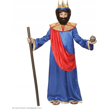Karnevalový kostým Kostým Král Kašpar Melichar Baltazar Tříkrálový Živý Betlém Velikost 140 Modrá Chlapecké