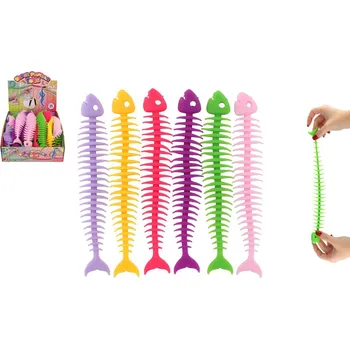 POP IT Teddies Hračka antistresová rybí kostra natahovací silikon 25cm 5 druhů