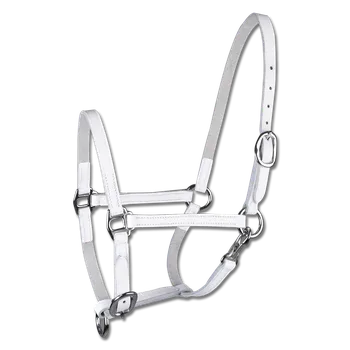 Hříběcí kožená ohlávka STAR, bílá, Shetty