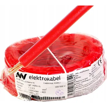 elektrický kabel Měděný kabel LGY lanko 0,5mm červený 100m 500V