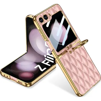 Pouzdro na mobilní telefon GKK 63962 GKK NIKKI Kryt s držákem Samsung Galaxy Z Flip 5 5G růžový