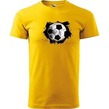 Pánské tričko Sablio Tričko s potiskem Fotbalový míč - žluté S