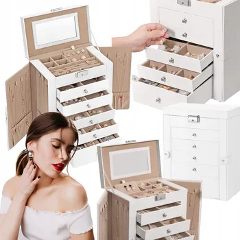 Šperkovnice Šperkovnice na bižuterii Songmics JBC152W01 32 x 26 x 15,6 cm bílá