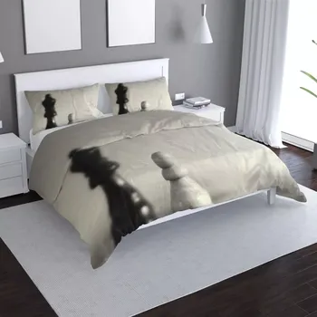 Povlečení Sablio Povlečení Šachy - 140x220 / 90x70