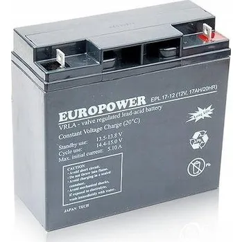 Trakční baterie AGM Akumulátor EUROPOWER řady EPL 12V 17Ah (Životnost 15 let)