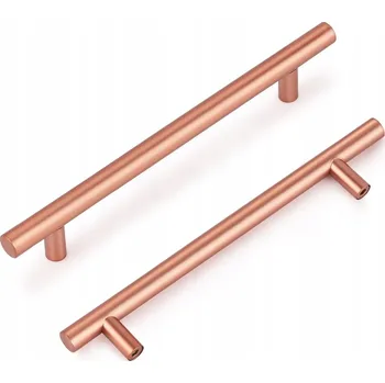 Nábytkové kování Nábytková úchytka reling na skříňky, měděná barva, ocel, 12 Ks, 256 mm