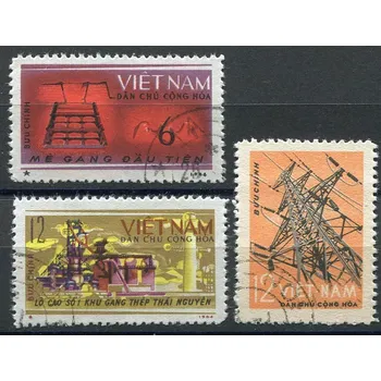 Poštovní známka (1964) MiNr. 293 - 295 - O - Severní Vietnam - První pětiletý plán (V.)