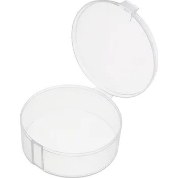 Úložný box Plastový organizér s víkem na pantech 80x27 mm – průhledný