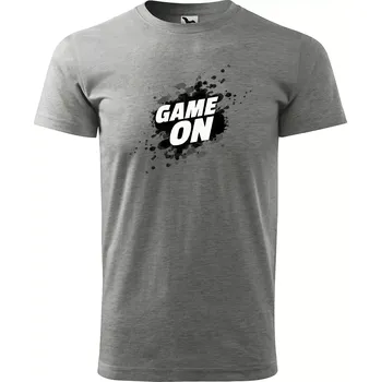 Pánské oblečení Sablio Tričko s potiskem Game On - šedé 2XL