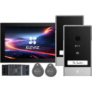 IP kamera WiFi videotelefon pro dvě rodiny EZVIZ HP7 Kit 2x monitor, čtečka + napájecí adaptér