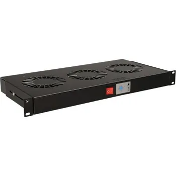 Rozvaděč Solarix Chladící jednotka 19" 1U 2 ventilátory s BM termostatem BK do 19" lišt VJ19-2-T-B 80199034