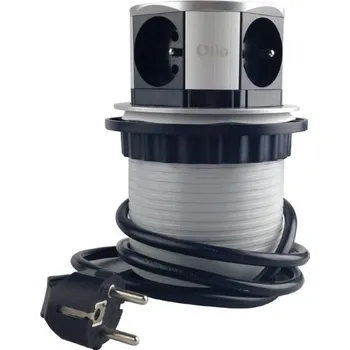 Elektrická zásuvka OTIO Lift zásuvkový vysouvací blok 4x230, stříbrná