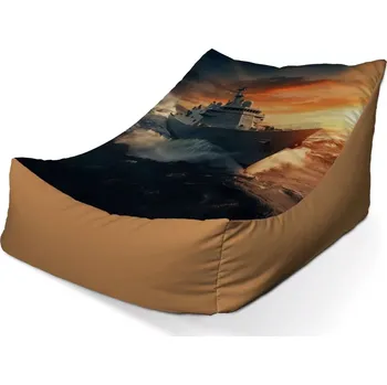 Sedací pytel Sablio Sedací vak Lounge Válečná loď v rozbouřených vodách - 80 x 95 x 50 cm