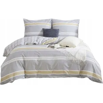 Povlečení POVLEČENÍ 220x200 + 2X POVLEČENÍ NA POLŠTÁŘ 70X80 OBOUSTRANNÉ BAVLNĚNÝ SATÉN PROUŽKY