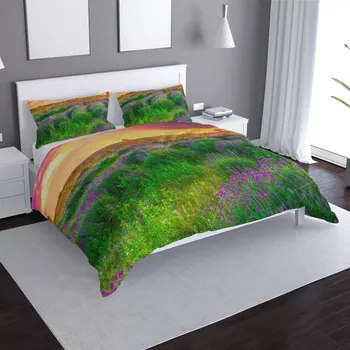 Povlečení Sablio Povlečení Levandulové pole - 140x220 / 90x70