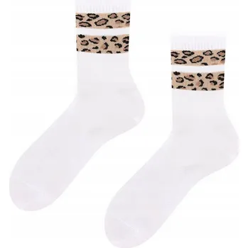 Dámské ponožky Ponožky dámské s panterou bílo-hnědé Todo For a Better Day 38-41