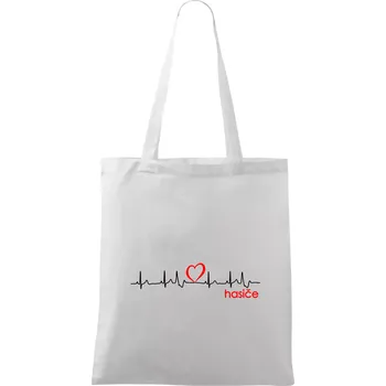 Moje srdce bije pro hasiče - Taška bavlněná - 42 x 38 cm ( Bílá )