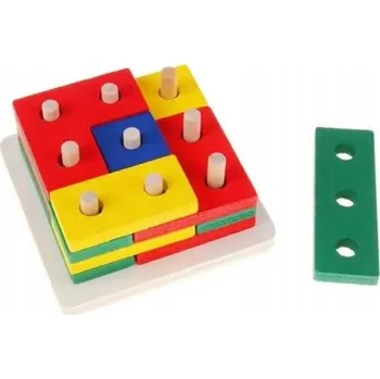 Dřevěná hračka DŘEVĚNÁ EDUKAČNÍ HRAČKA PRO DĚTI - TŘÍDIČ TVARŮ 11x11x5 cm 2+