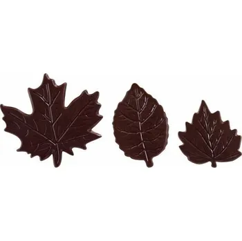 Jedlá dekorace na dort Dortisimo Čokoládová dekorace Lístky tmavé (18 ks)