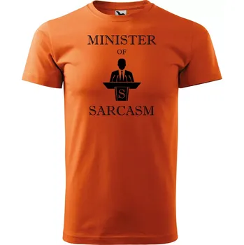 Sablio Tričko s potiskem Minister of sarcasm - oranžové L