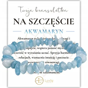 Náramek Náramek štěstí s ochranným AKVAMARÍNEM, přírodní kámen – Energie a optimismus