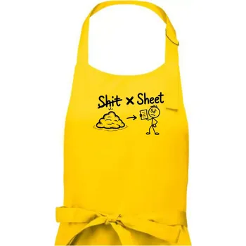 Kuchyňská zástěra Anglický slovníček - Shit - Sheet - Pánská zástěra na vaření - Univerzální velikost ( Žlutá )